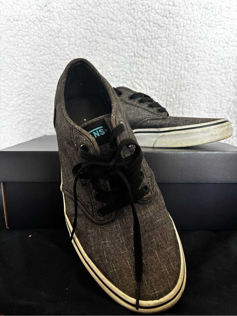 Vans Black Canvas Low-Top Sneakers with White Sole